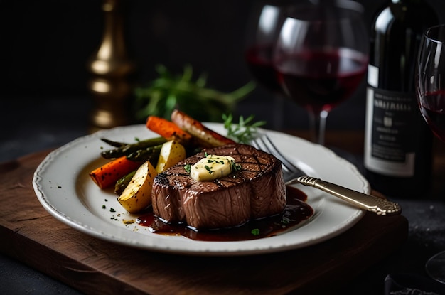 A perfectly cooked steak with grill marks