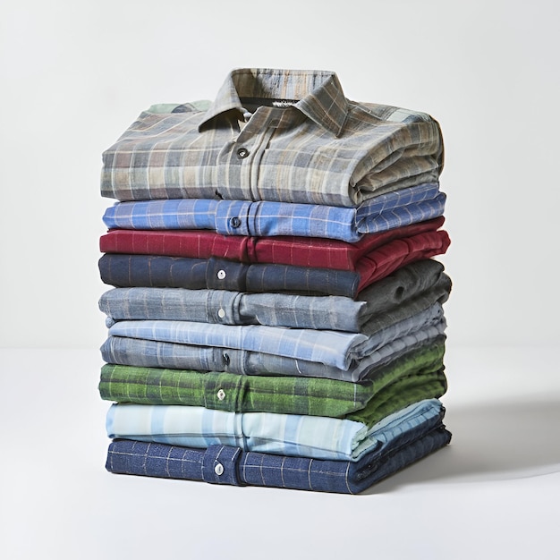 Photo perfectly folded shirts stack