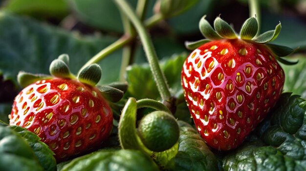 A perfectly ripe and juicy red strawberry