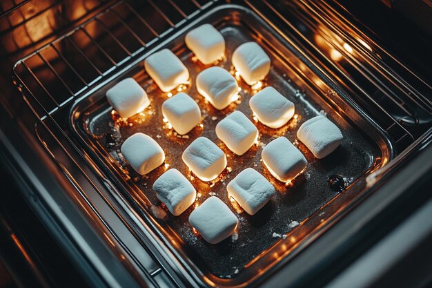 Photo perfectly toasting marshmallows in the oven