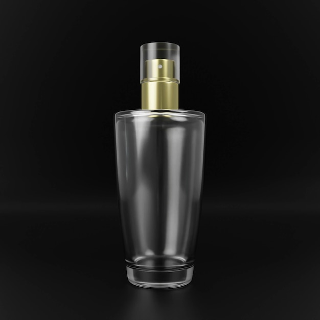 Perfume bottle on a black background 3d render