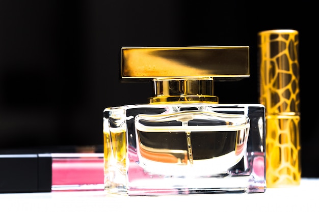 Perfume bottle close up