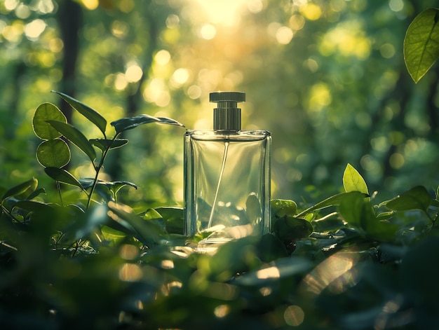 Perfume Bottle Enveloped in Morning Light Generative AI