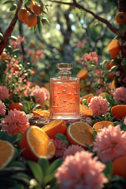 Perfume Bottle in a minimalist scene