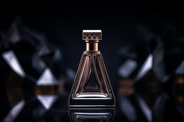 perfume bottle mockup for perfume product on the table dark and luxury background