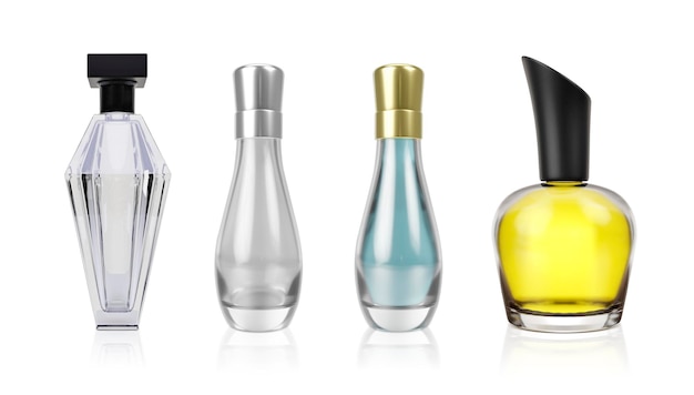 Perfume bottle on a white background 3d render