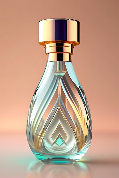 Perfume bottle with intricate design Cosmetic beauty glass container Crystal decanter of cologne