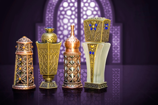 Perfume bottles of beautiful Arabic Islamic style