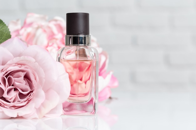 Perfume bottles with flowers