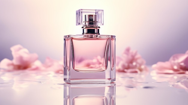 Perfume glass bottle for women Advertising mockup