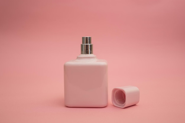 Perfume on a pink background