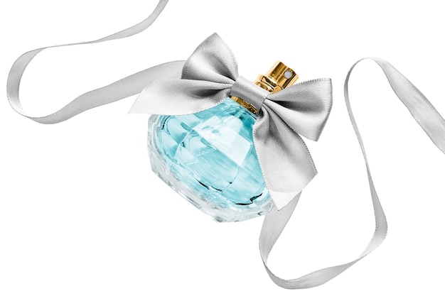 Perfume and ribbon isolated