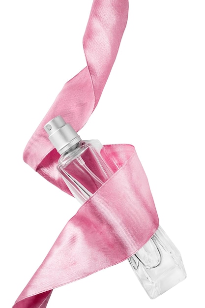 Perfume and ribbon isolated