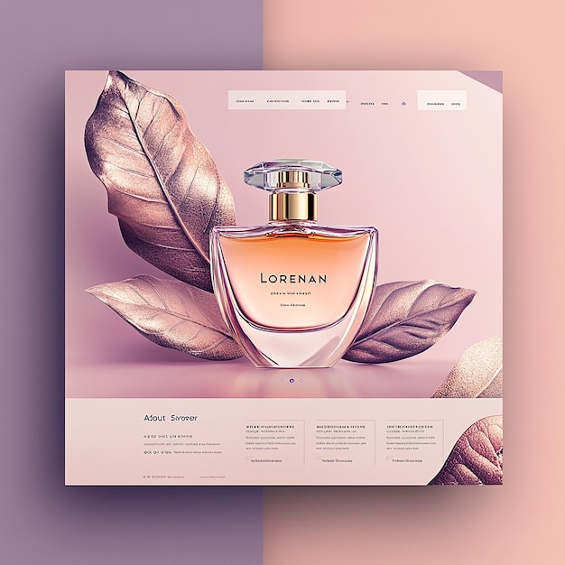 Photo perfume website landing page template