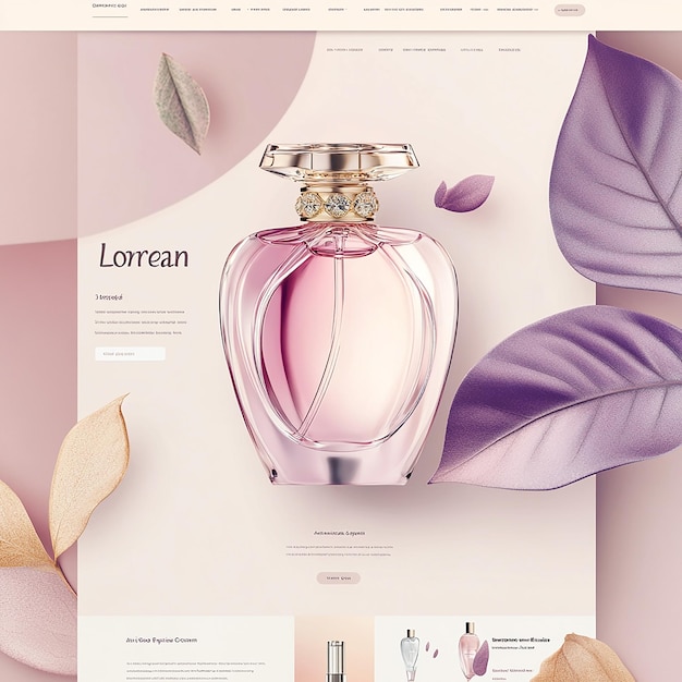 Photo perfume website landing page template