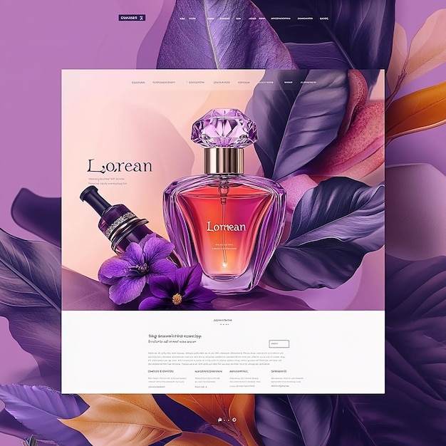 Photo perfume website landing page template