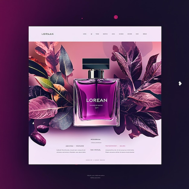 Photo perfume website landing page template