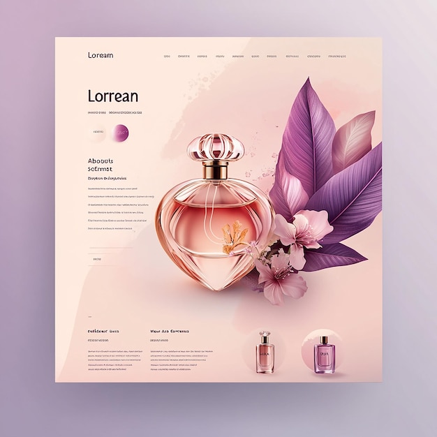 Photo perfume website landing page template