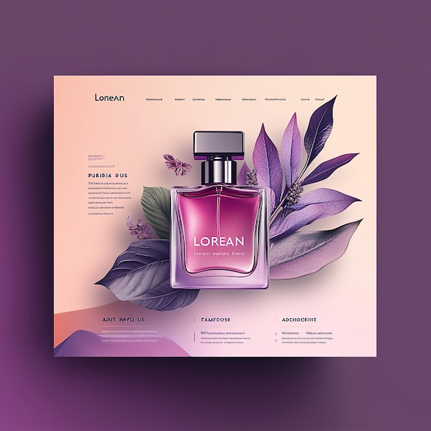 Photo perfume website landing page template