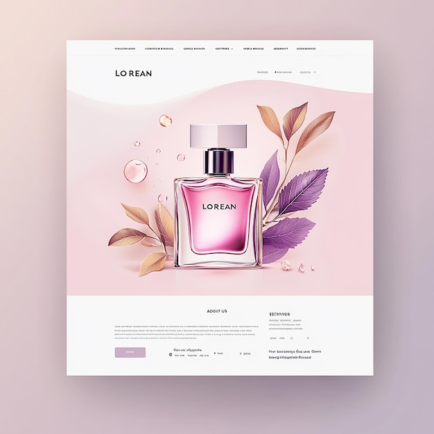 Photo perfume website landing page template