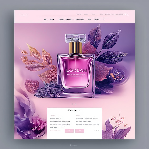 Photo perfume website landing page template