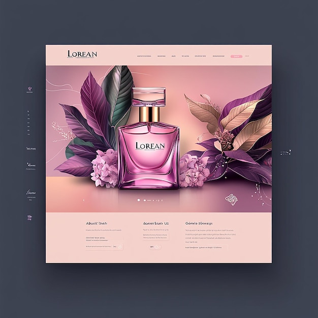 Photo perfume website landing page template