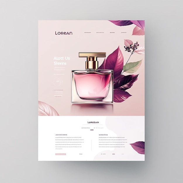 Photo perfume website landing page template