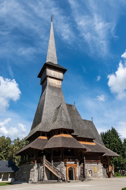 Peri Sapanta monastery, the tallest wood construction in Europe. Monastery is located in Maramures region of Romania.