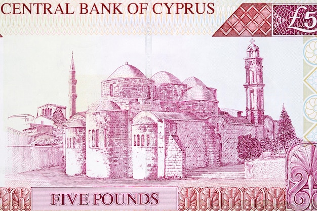 Peristerona church and mosque from Cypriot money