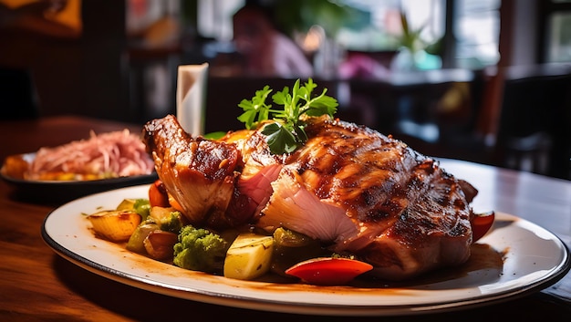 Pernil on a Restaurant Background Photography