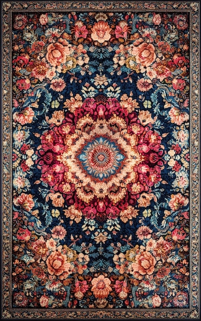 Persian Carpet Floral Designs texture background