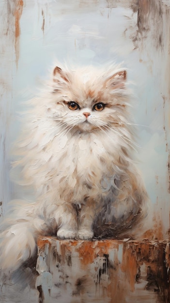 Persian cat painting animal mammal