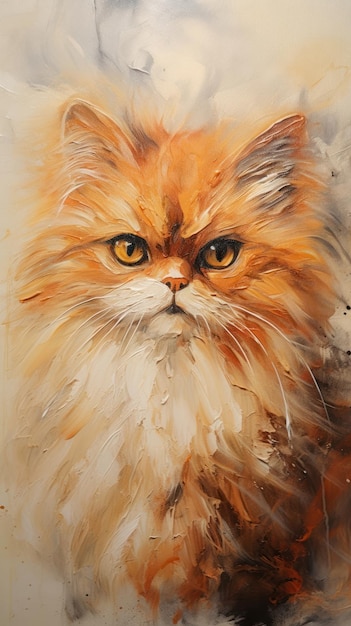 Persian cat painting mammal animal