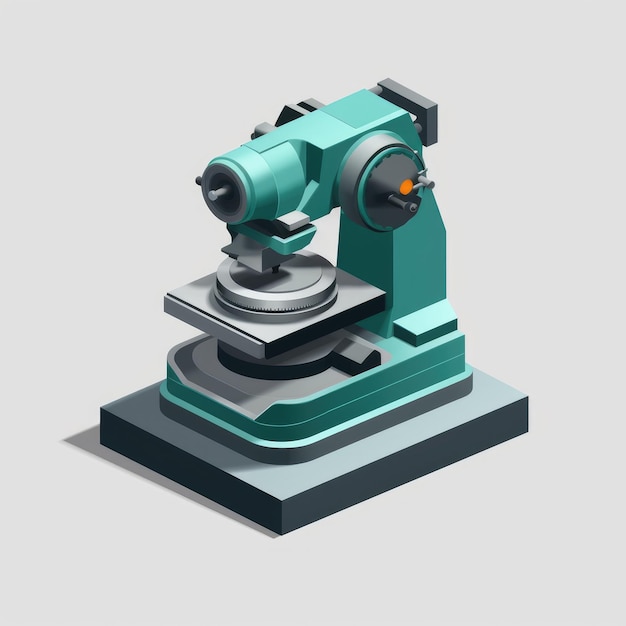 Persian Green and Silver Elegance 3D Isometric Icon of a Horizontal Industrial Surface Grinder