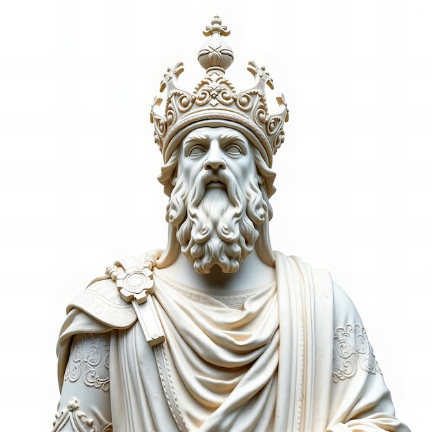 Persian king statue on white background