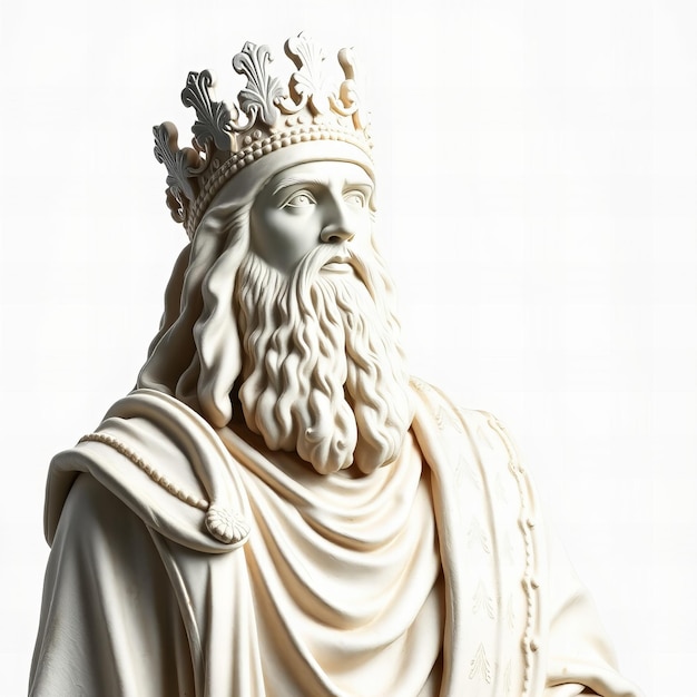 Persian king statue on white background