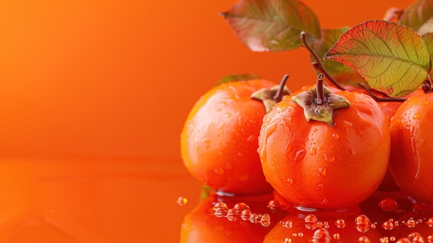 persimmon on an orange background