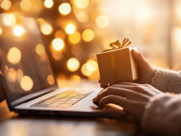 Photo person adding items to their holiday wish list during cyber monday