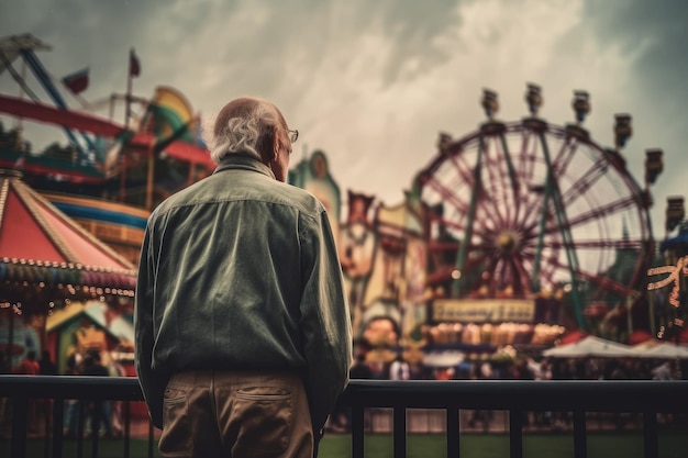 Person amusement park Generate Ai