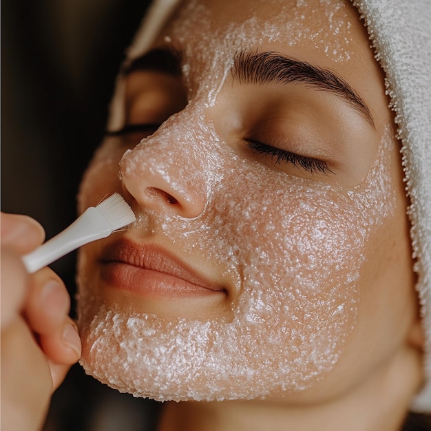 Photo a person applying an exfoliating peel for smoother skin