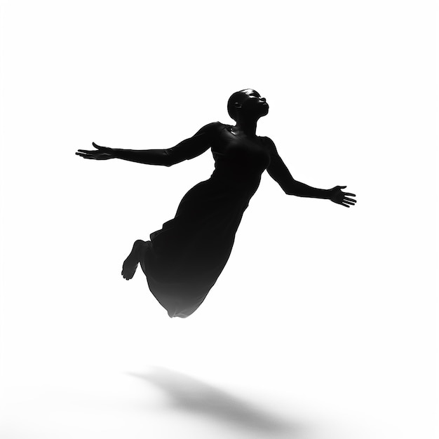 Photo a person in a black and white photo in a dance pose