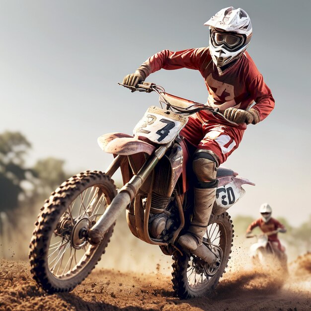 a person on a dirt bike with the number 3 on it