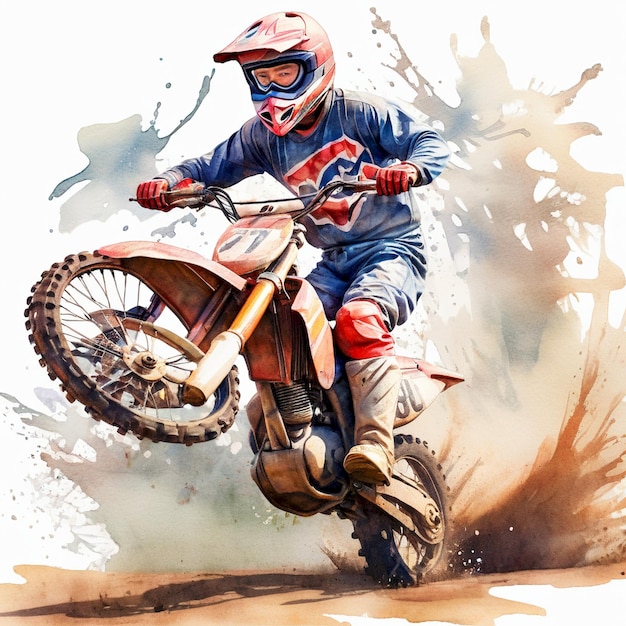 a person on a dirt bike with the number 8 on their shirt