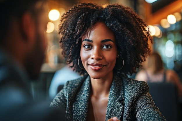 A person engaged in a meaningful meeting with friend and business partner professional business meeting image