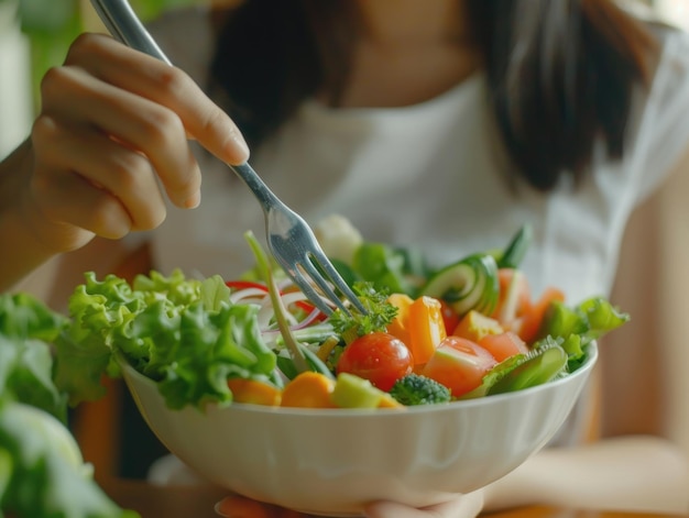 A person enjoying a healthy meal