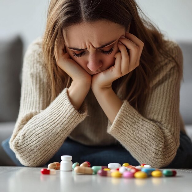 Photo a person feeling relieved after taking medication