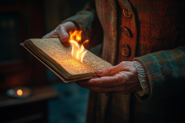 Photo a person holding a book with the word  on it