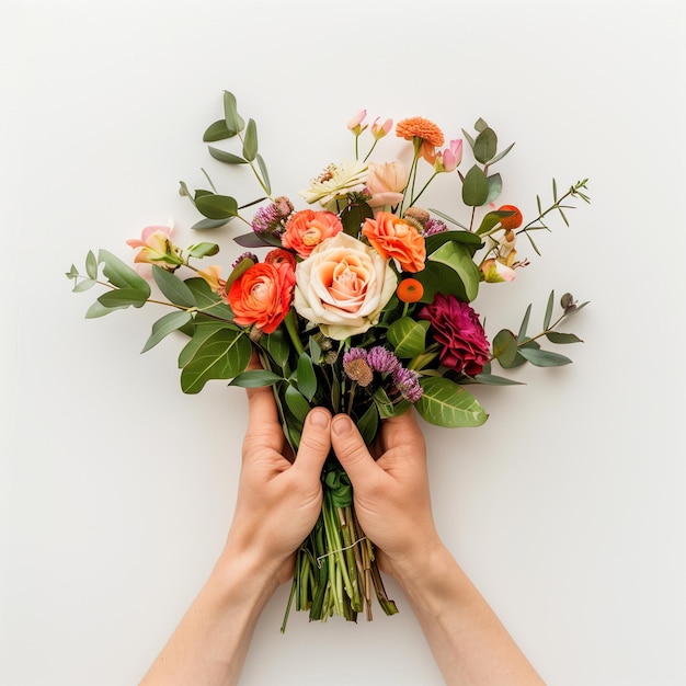 person holding a bouquet of flowers