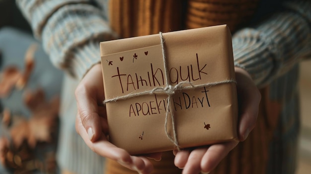 Photo a person holding a box that says quot float quot on it