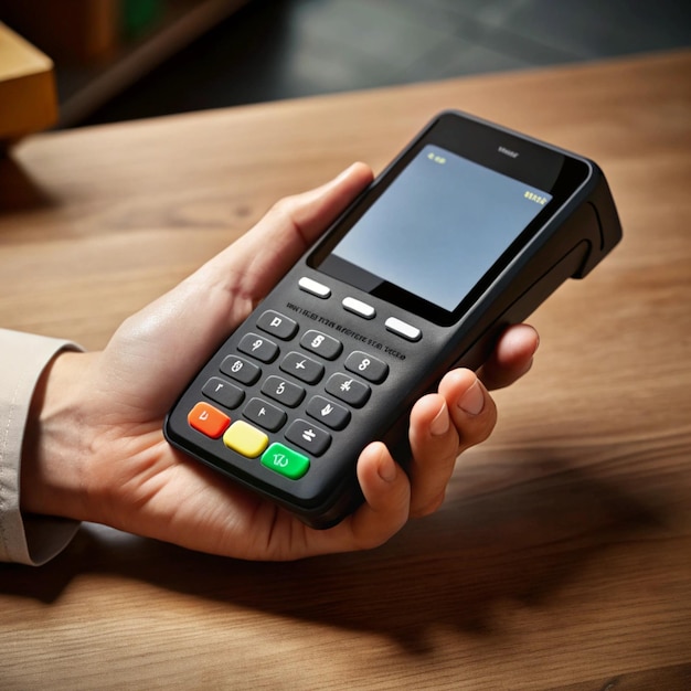 a person holding a calculator with the word quot calculator quot on the screen